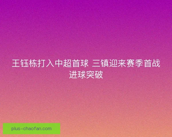 王钰栋打入中超首球 三镇迎来赛季首战进球突破