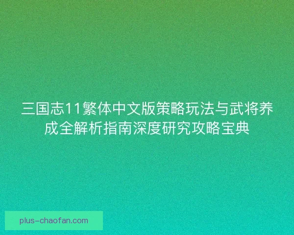 三国志11繁体中文版策略玩法与武将养成全解析指南深度研究攻略宝典 三国志11繁体中文版策略玩法与武将养成全解析指南深度研究攻略宝典